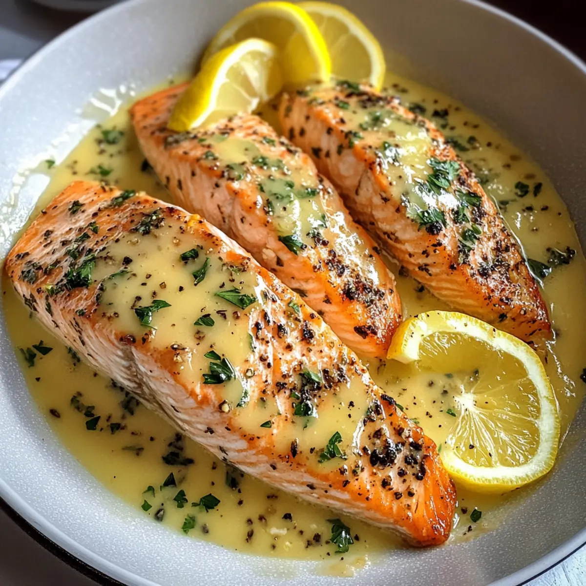 Gebratener Lachs mit Zitronenbuttercremesauce