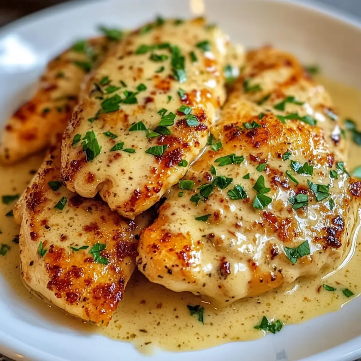 Hähnchenfilet in scharfer, cremiger Knoblauch-Parmesan-Sauce