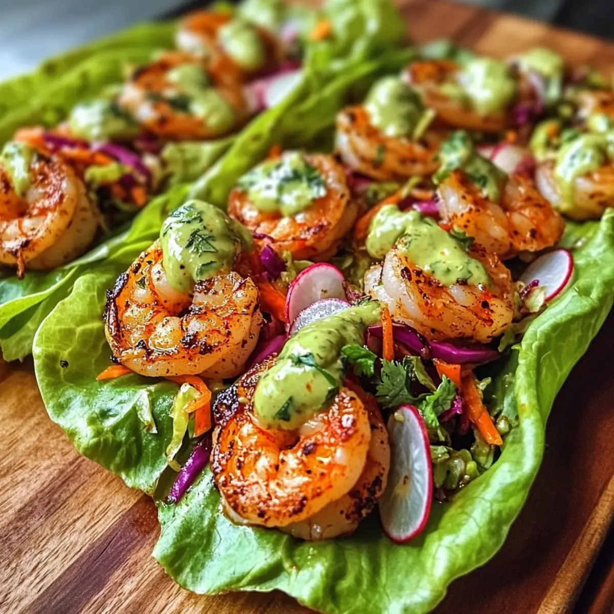 Chili-Limetten-Garnelen-Lettuce-Wraps