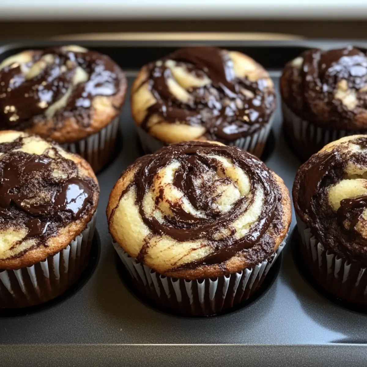 Schokoladen-Vanille-Schnecken-Muffins
