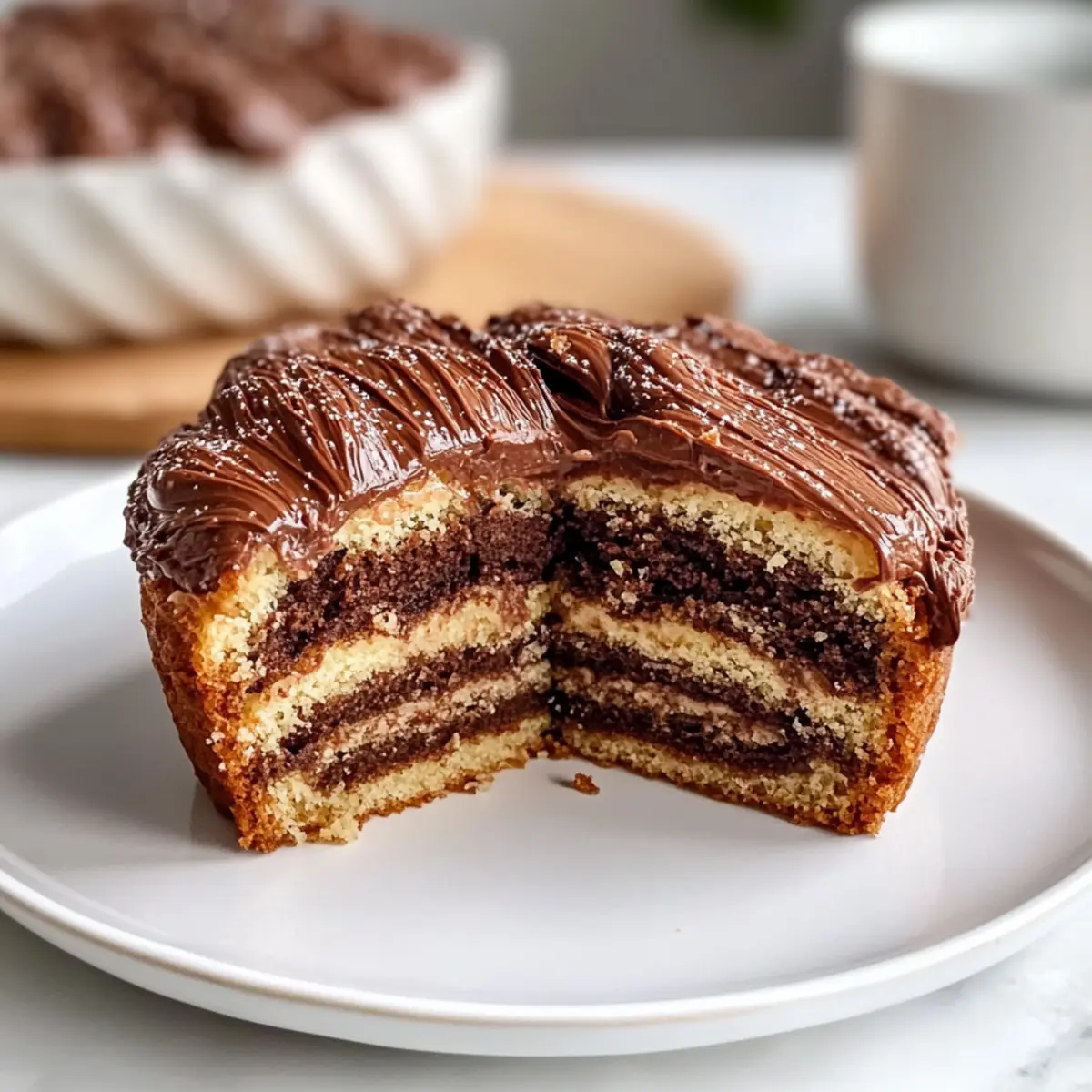 Kakao- und Nutella-Hefekuchen