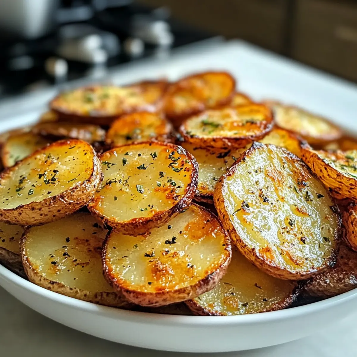 Knusprig geschnittene Kartoffeln