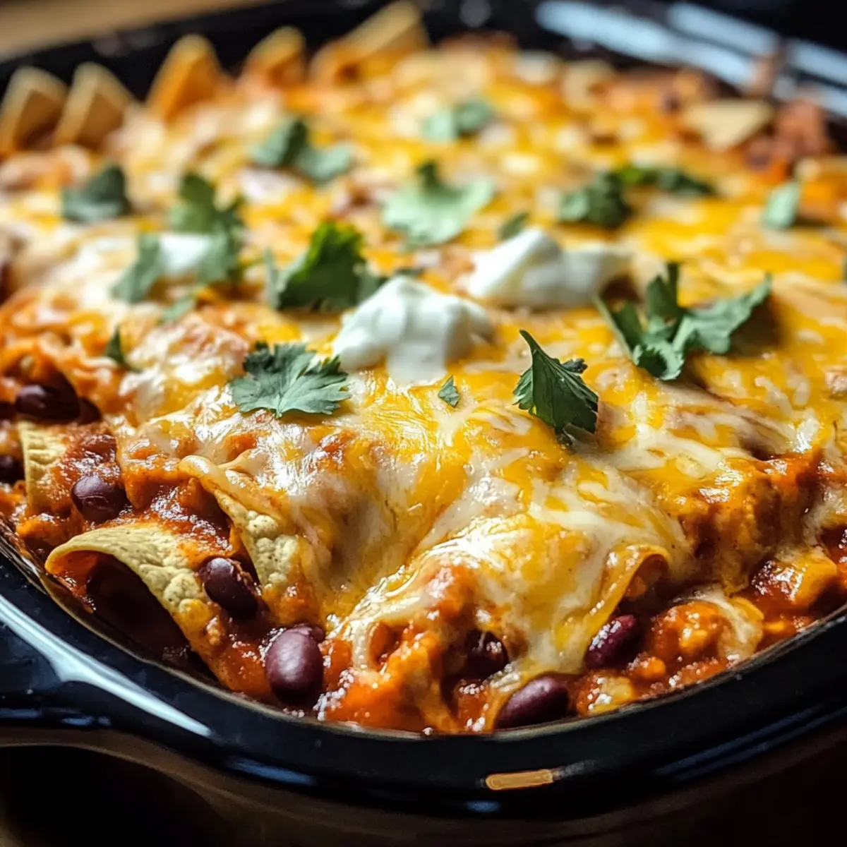 Crockpot Hähnchen Enchilada Auflauf
