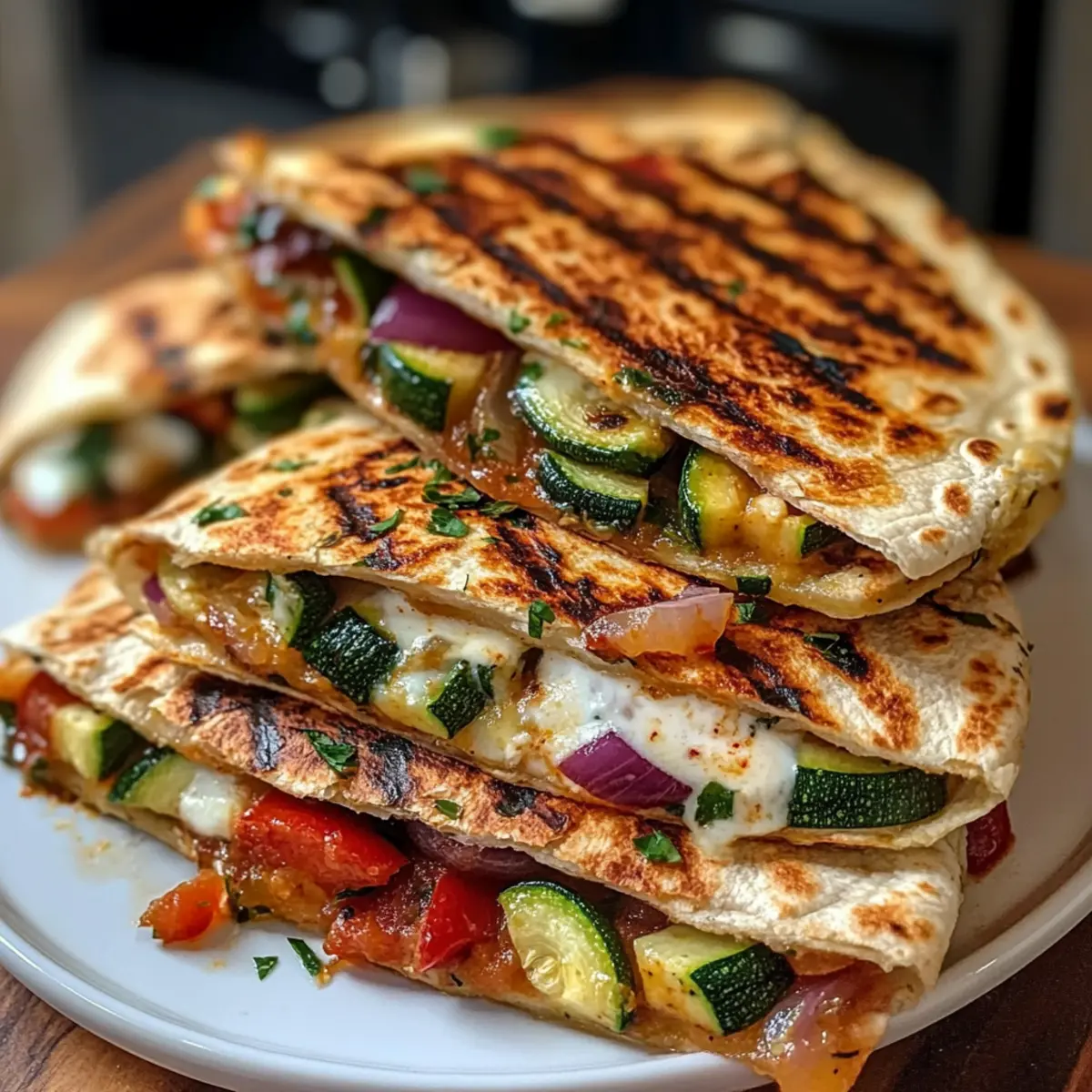 Gegrillte mediterrane Gemüse-Quesadillas