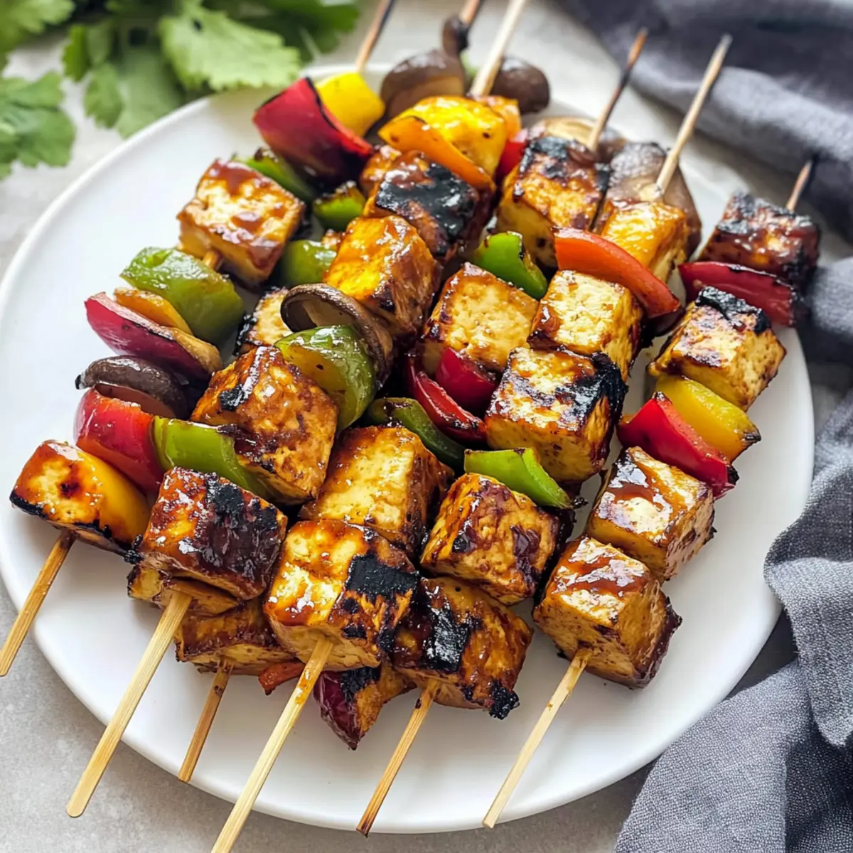 Gegrillte Ananas- und Tofu-Spieße