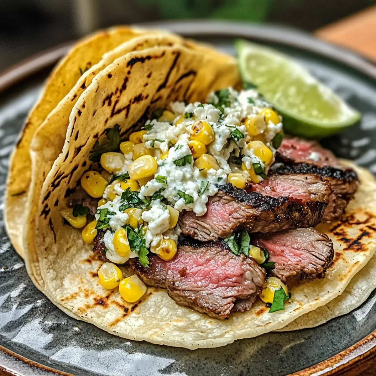 Gegrillte Steak Elote Tacos