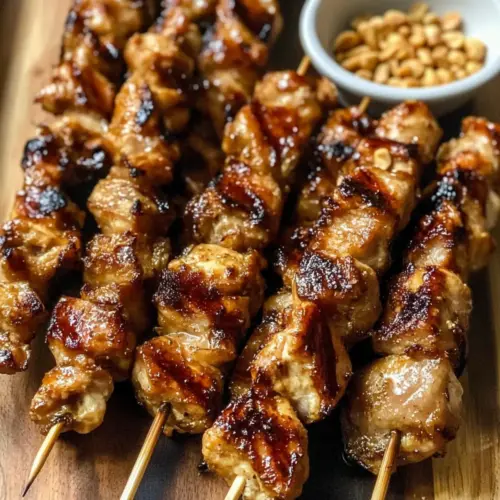 Gegrillte thailändische Kokosnuss-Hähnchenspieße