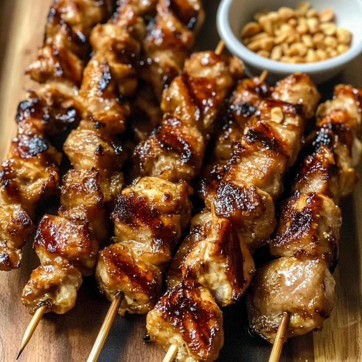 Gegrillte thailändische Kokosnuss-Hähnchenspieße
