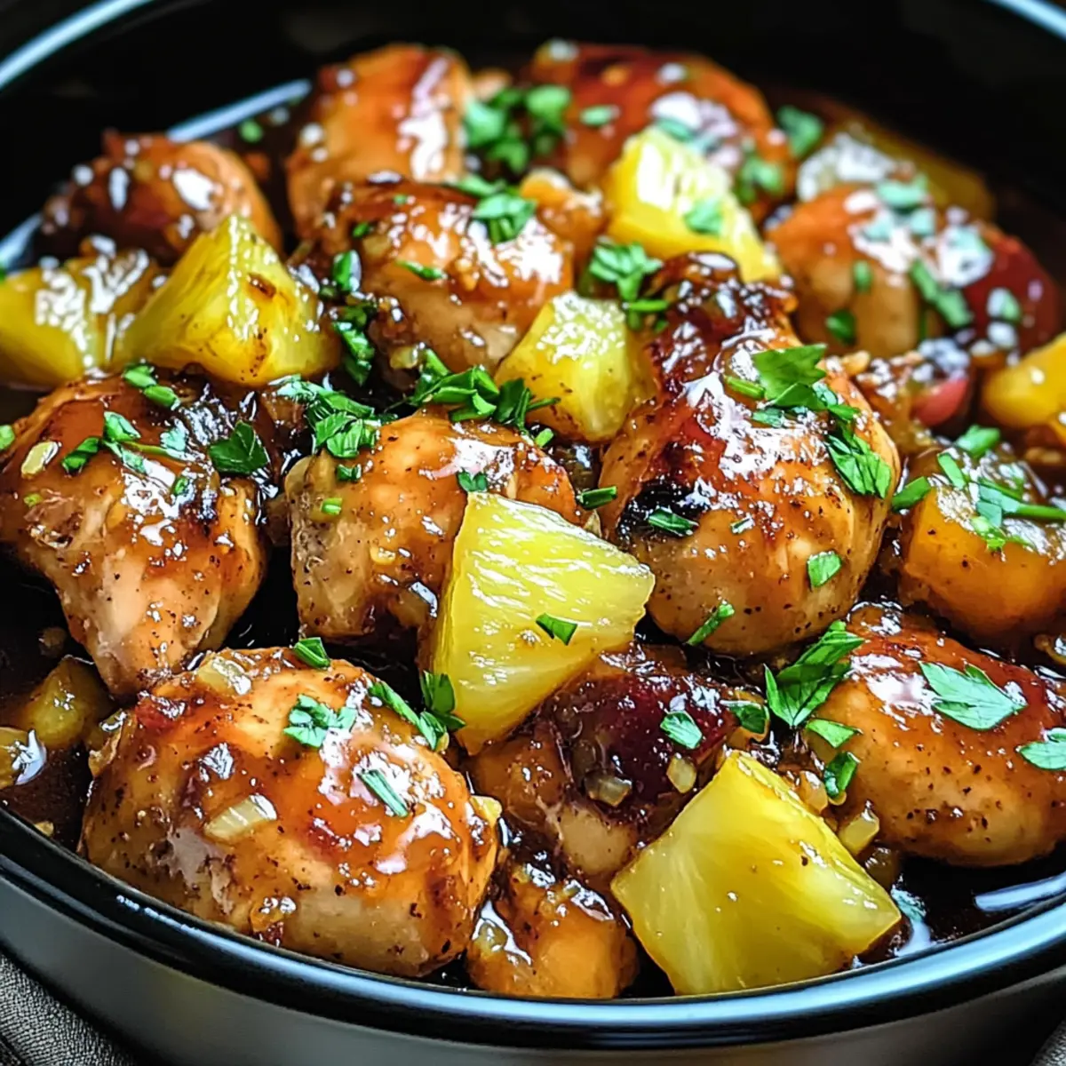 Hawaiian Crockpot Hähnchen Rezept Zutaten: - 1 kg Hähnchenbrust - 1 Tasse Ananassaft - 1 Tasse Sojasauce - 1/2 Tasse brauner Zucker - 1/4 Tasse Honig - 1 Zwiebel, gehackt - 2 Knoblauchzehen, gehackt - 1 Tasse Paprika, gewürfelt - 1 Tasse Karotten, gewürfelt - 2 Frühlingszwiebeln, gehackt - 1 Teelöffel Ingwer, gerieben - 1/2 Teelöffel schwarzer Pfeffer Anleitung: 1. Hähnchenbrust in den Crockpot legen. 2. Ananassaft, Sojasauce, braunen Zucker, Honig, Zwiebel, Knoblauch, Paprika, Karotten, Frühlingszwiebeln, Ingwer und schwarzen Pfeffer in einer Schüssel vermischen. 3. Mischung über das Hähnchen gießen. 4. Den Crockpot abdecken und auf niedriger Stufe 6-8 Stunden kochen. 5. Hähnchen herausnehmen und shreddern, dann zurück in den Crockpot geben und gut umrühren. 6. Warm servieren.