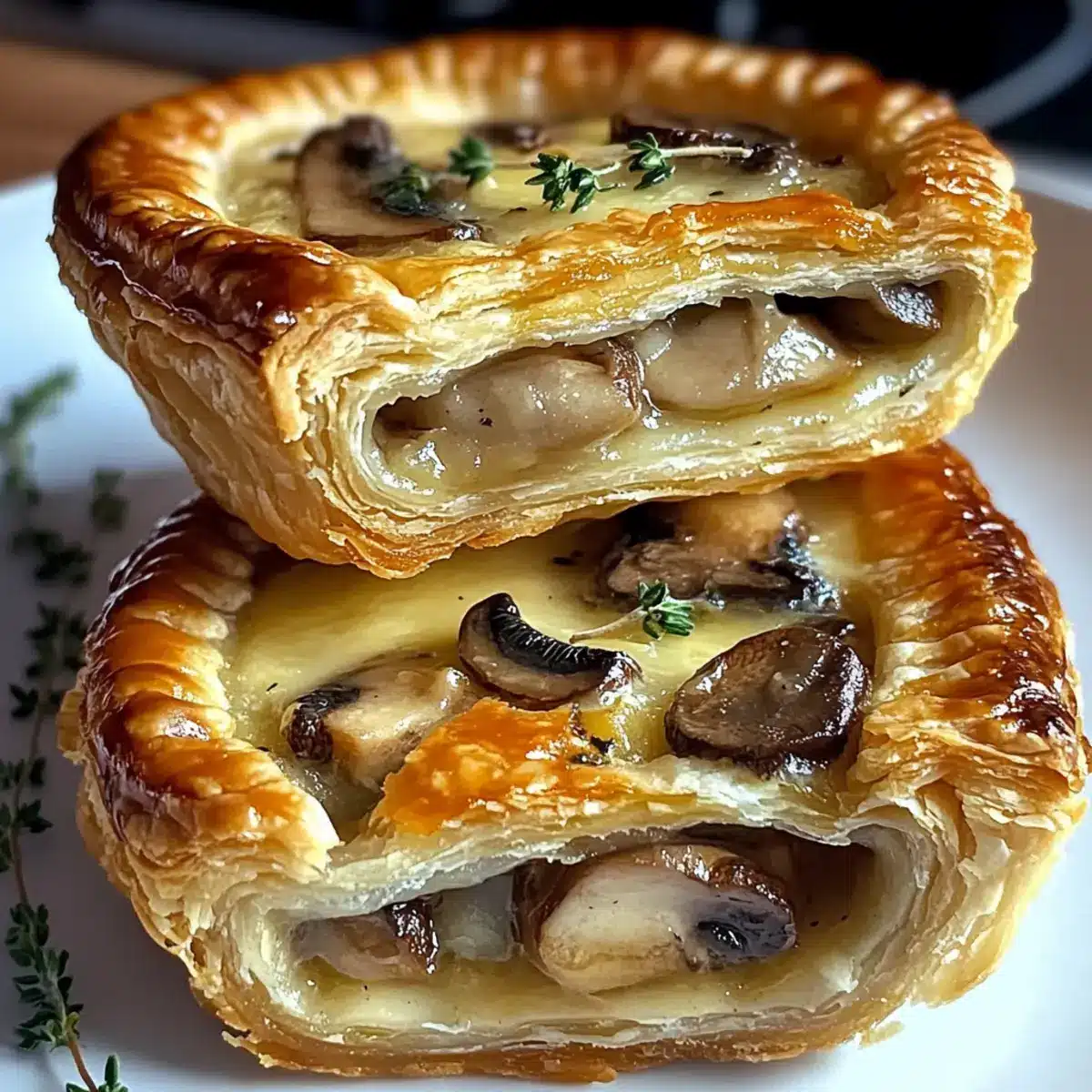 Mini-Pilz- und Gruyère-Pasteten
