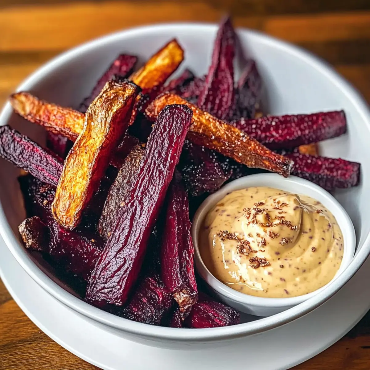 Backofen Rote Bete Pommes mit würziger Aioli