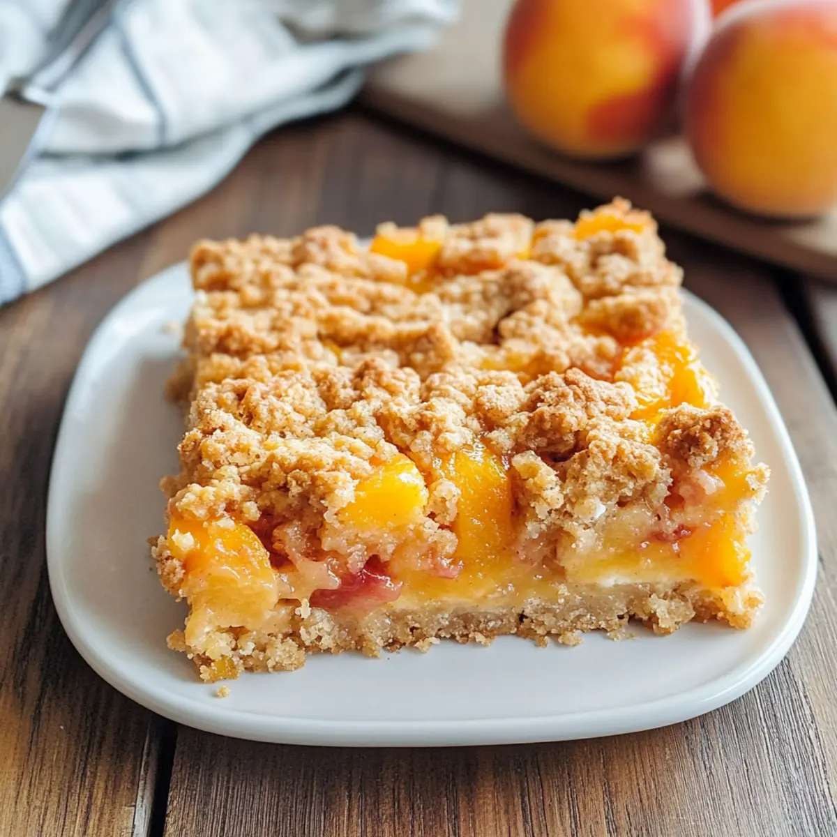 Pfirsich- und Sahne-Crumble-Riegel