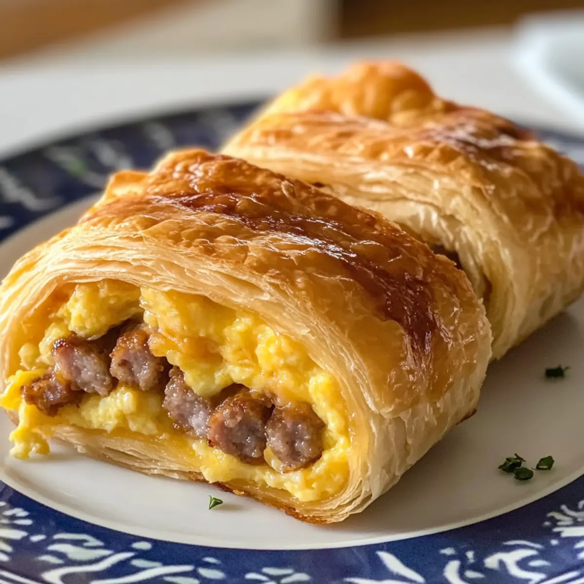 Wurst Eier Frühstück Roll-Ups