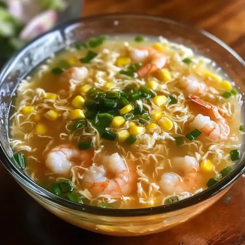Garnelen-Ei-Drop-Suppe