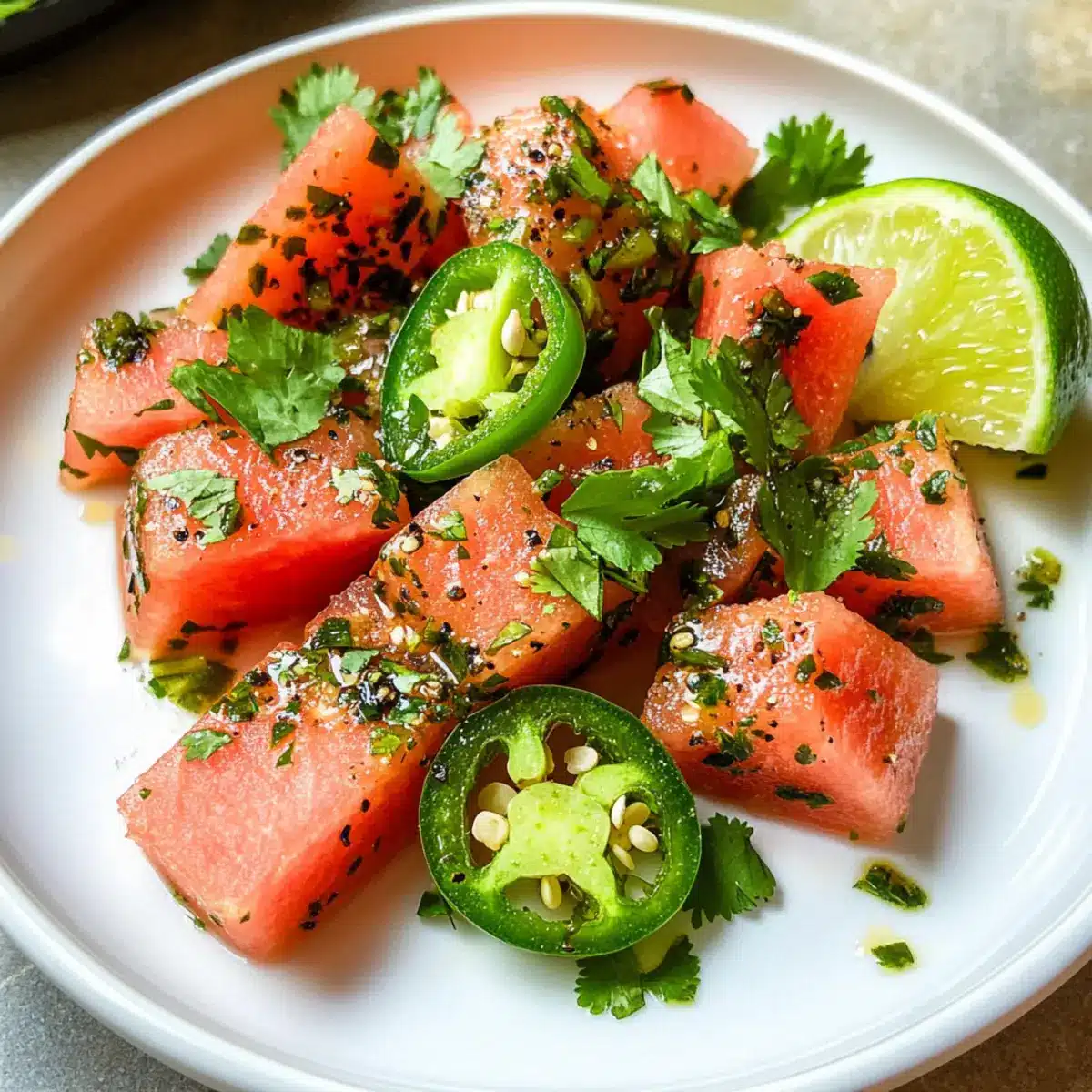 Scharfer Wassermelonen-Salat