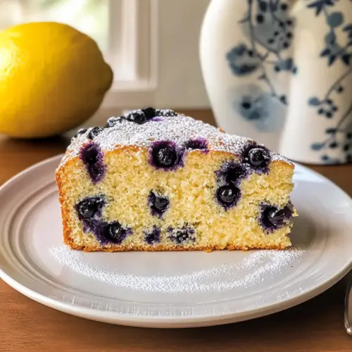Veganer Zitronen-Blaubeerkuchen