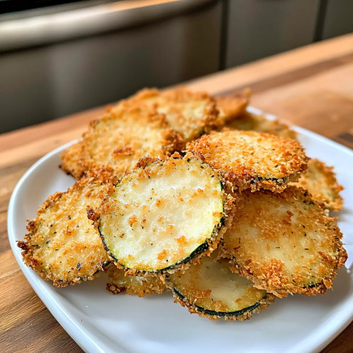 Knusprige Heißluftfritteuse paniertes Zucchini Chips