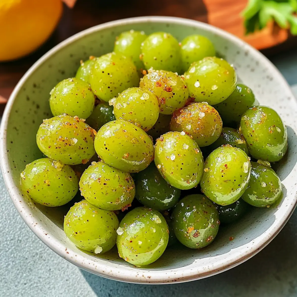 Gefrorene Tajin Trauben