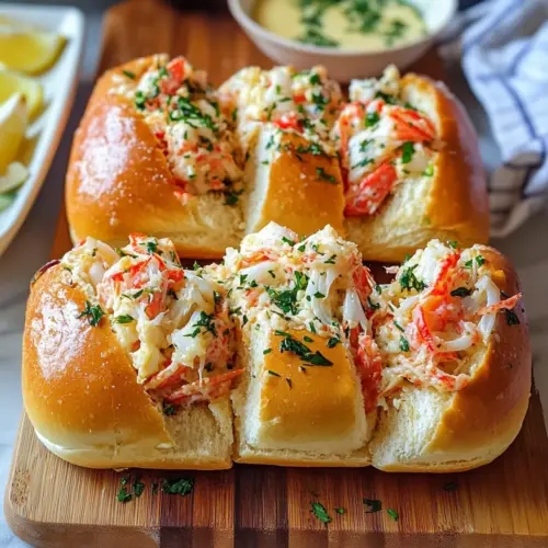Knoblauchbutter-Königskrabbenbrötchen