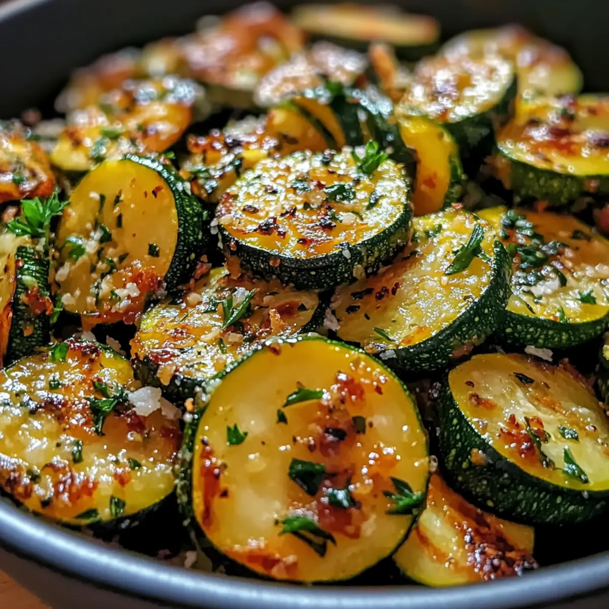 Knoblauch Parmesan Zucchini & Kürbis